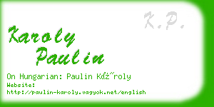 karoly paulin business card